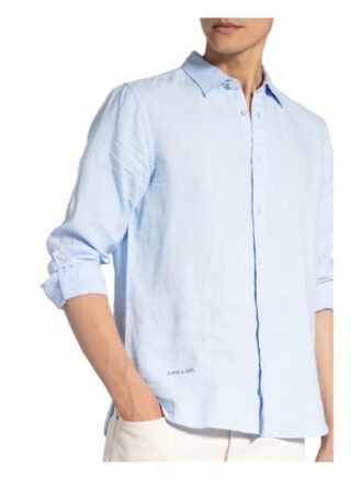 Scotch & Soda Leinenhemd Regular Fit blau