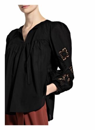 See By Chloé Blusenshirt Mit 3/4-Arm Und Lochstickerei schwarz