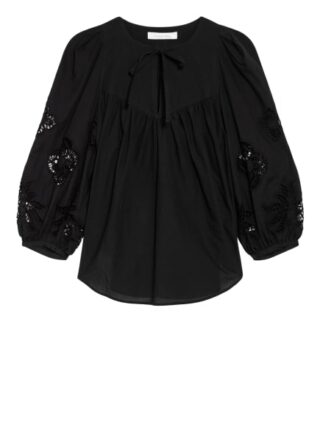 See By Chloé Blusenshirt Mit 3/4-Arm Und Lochstickerei schwarz