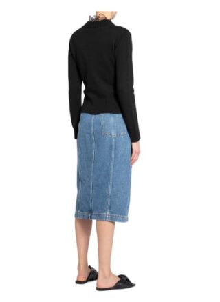 See By Chloé Pullover Mit Spitzenbesatz schwarz