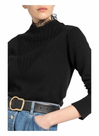 See By Chloé Pullover Mit Spitzenbesatz schwarz