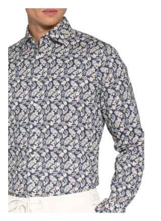 Seidensticker Hemd Shaped Fit Mit Leinen blau