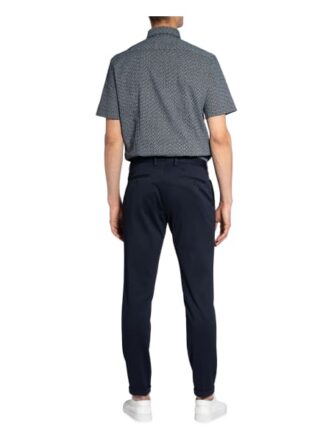 Seidensticker Kurzarm-Hemd Shaped Fit Aus Leinen blau
