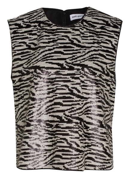 Self-Portrait Blusentop Mit Paillettenbesatz schwarz Self-Portrait Blusentop Mit Paillettenbesatz schwarz