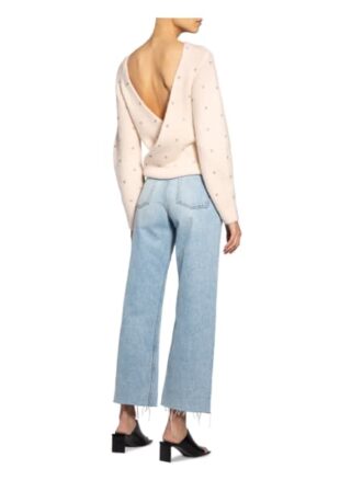 Self-Portrait Pullover Mit Schmucksteinbesatz beige