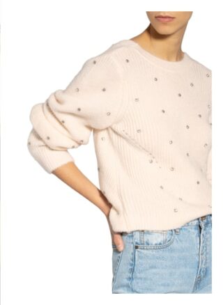 Self-Portrait Pullover Mit Schmucksteinbesatz beige