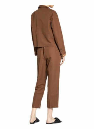 Set Blazer Mit Leinen braun