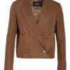 Set Blazer Mit Leinen braun