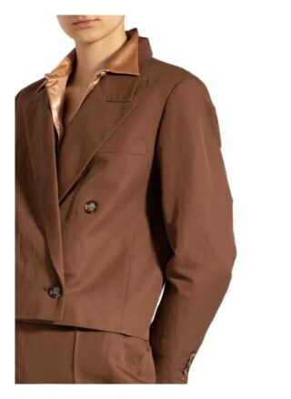Set Blazer Mit Leinen braun