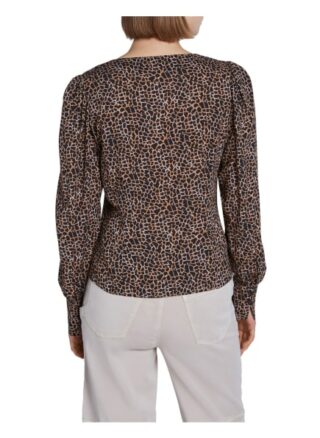Set Bluse Langarm Im Animalprint braun