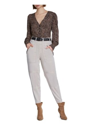 Set Bluse Langarm Im Animalprint braun