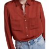 Set Bluse Mit Feiner Struktur braun