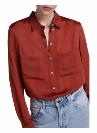 Set Bluse Mit Feiner Struktur braun