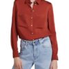 Set Bluse Mit Feiner Struktur braun