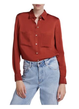 Set Bluse Mit Feiner Struktur braun