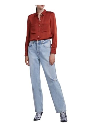 Set Bluse Mit Feiner Struktur braun