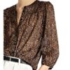 Set Bluse Mit Glitzergarn braun