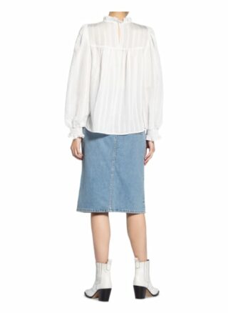 Set Bluse Mit Rüschenbesatz weiss