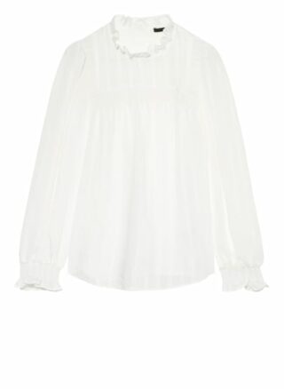 Set Bluse Mit Rüschenbesatz weiss