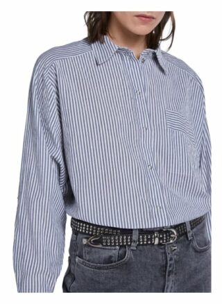 Set Bluse Mit Sportlichen Streifen blau