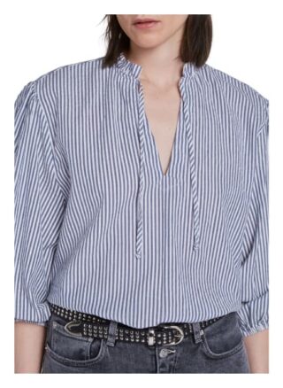 Set Bluse Mit Streifen blau