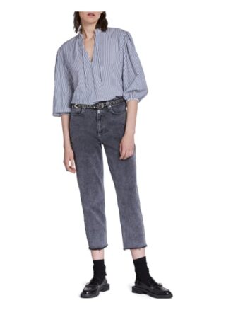 Set Bluse Mit Streifen blau