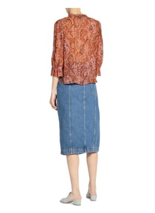 Set Bluse Mit Volantbesatz rot