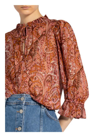Set Bluse Mit Volantbesatz rot