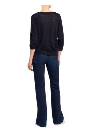 Set Leinenpullover Mit 3/4-Arm blau