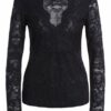 Set Longsleeve Mit Spitzen schwarz