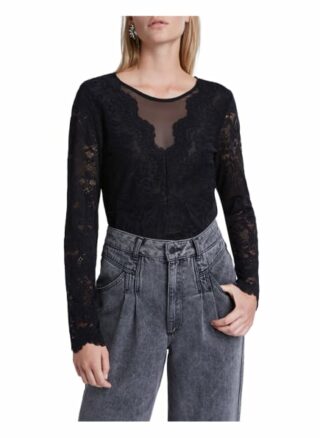 Set Longsleeve Mit Spitzen schwarz