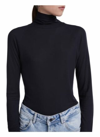 Set Longsleeve Mit Turtleneck Aus Rippe schwarz