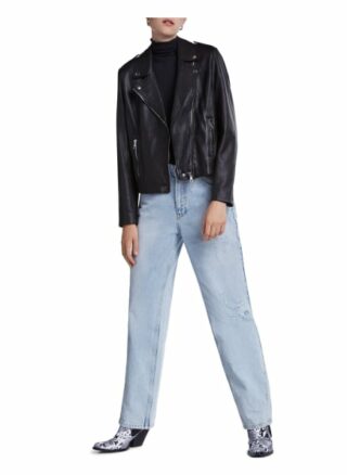 Set Longsleeve Mit Turtleneck Aus Rippe schwarz