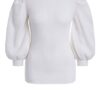 Set Pullover Feinstrick Rundhals weiss
