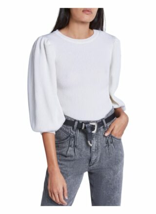 Set Pullover Feinstrick Rundhals weiss