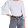 Set Pullover Feinstrick Rundhals weiss