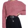 Set Pullover Rundhals Mit Seidenanteil pink