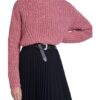 Set Pullover Rundhals Mit Seidenanteil pink
