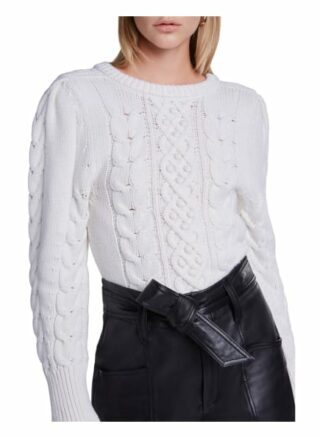 Set Pullover Zopfstrick weiss
