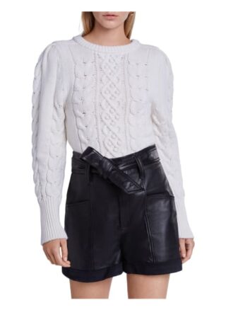 Set Pullover Zopfstrick weiss