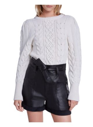 Set Pullover Zopfstrick weiss