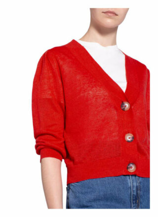 Set Strickjacke Aus Leinen rot