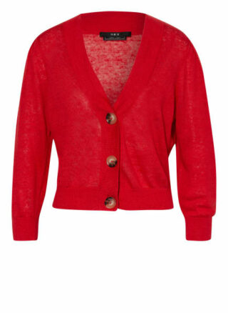 Set Strickjacke Aus Leinen rot