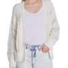 Set Strickjacke Mit Ajourstrick weiss