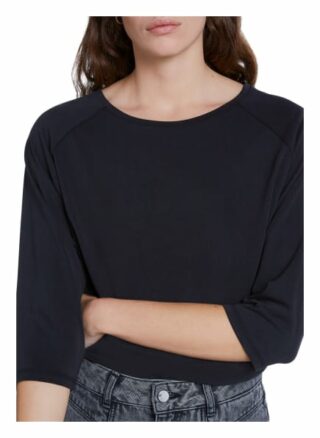 Set T-Shirt In Cupro Optik schwarz