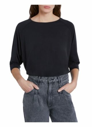Set T-Shirt In Cupro Optik schwarz