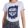 Set T-Shirt Mit Glitterprint weiss
