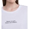 Set T-Shirt Mit Kleinem Statement Print weiss
