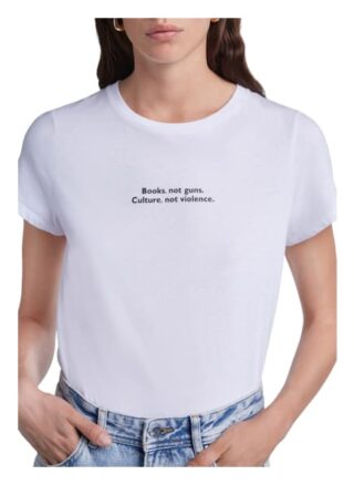 Set T-Shirt Mit Kleinem Statement Print weiss