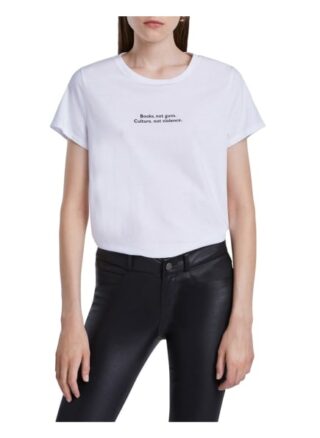 Set T-Shirt Mit Kleinem Statement Print weiss